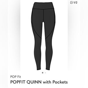 POP Fit Quinn with Pockets Black Leggings | High Rise Activewear